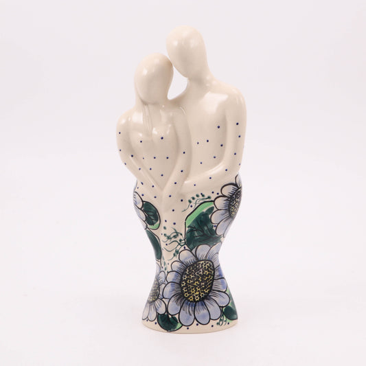 4.5"x10" Couple Figurine.Pattern: Blue Daisy