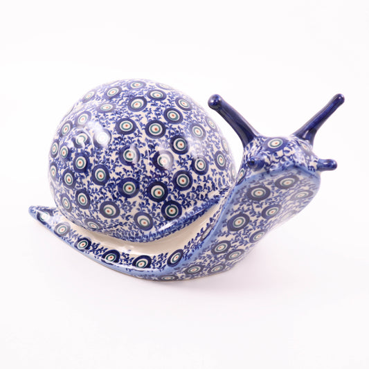 14"x7"x7" Snail Figurine .Pattern: Frilly Peacock