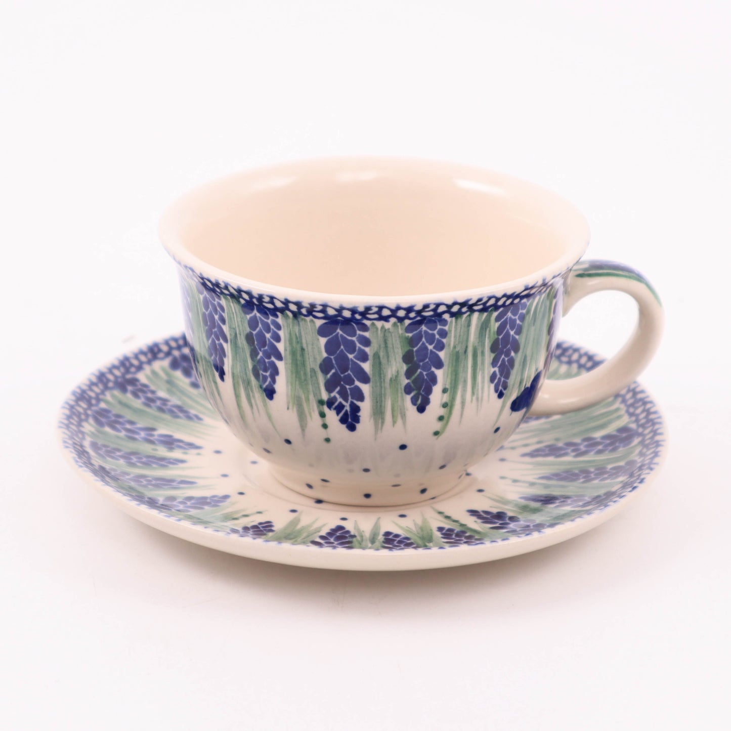 6oz Tea Cup and Saucer. Pattern: Lavender
