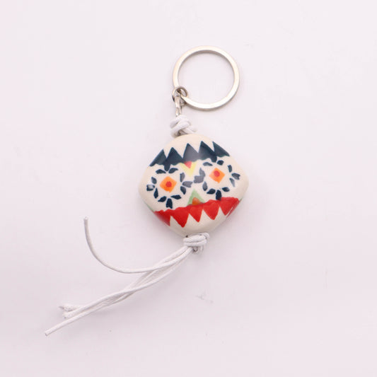 1.5" Triangle Keychain. Pattern: Abstract