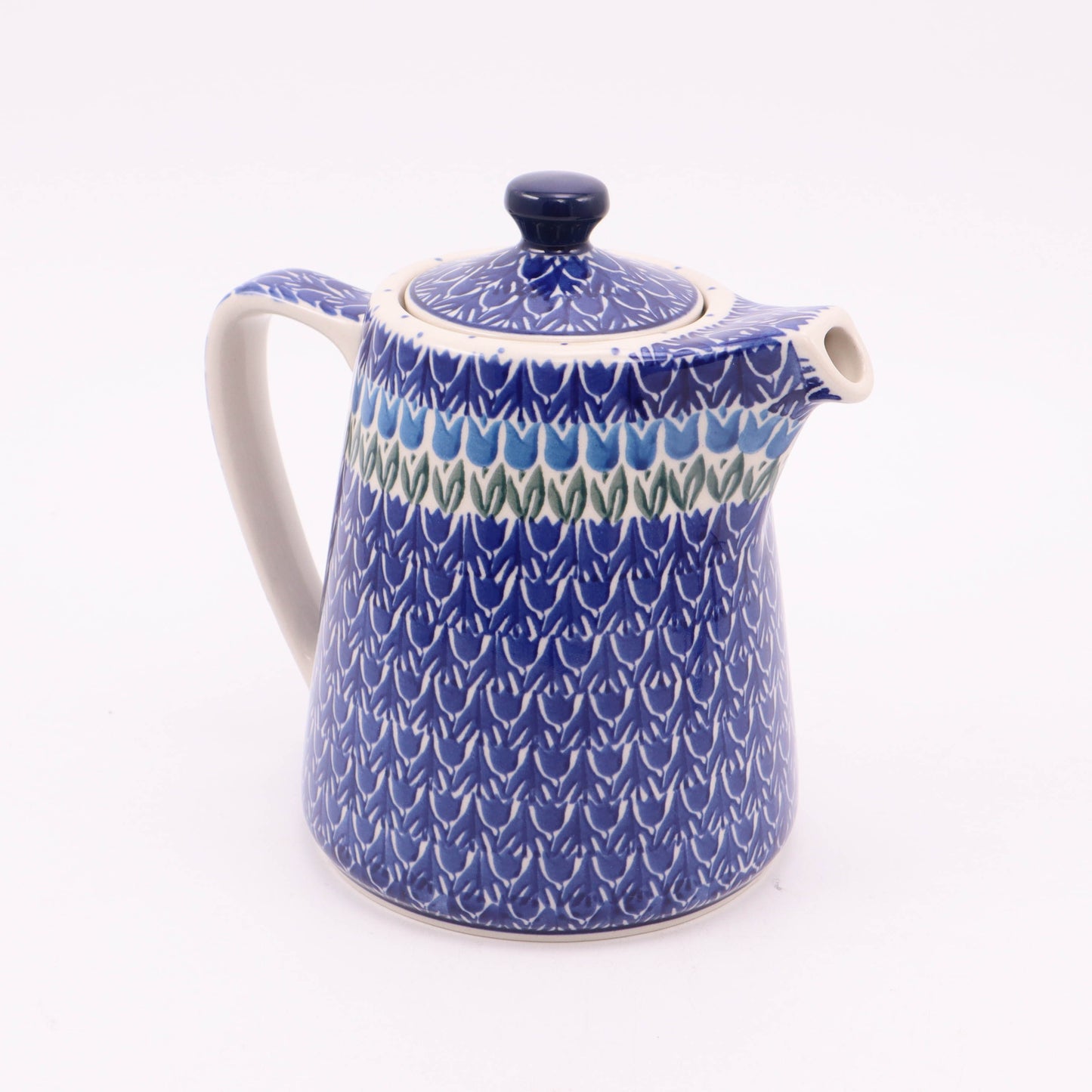34oz Modern Teapot. Pattern: Tulip Parade