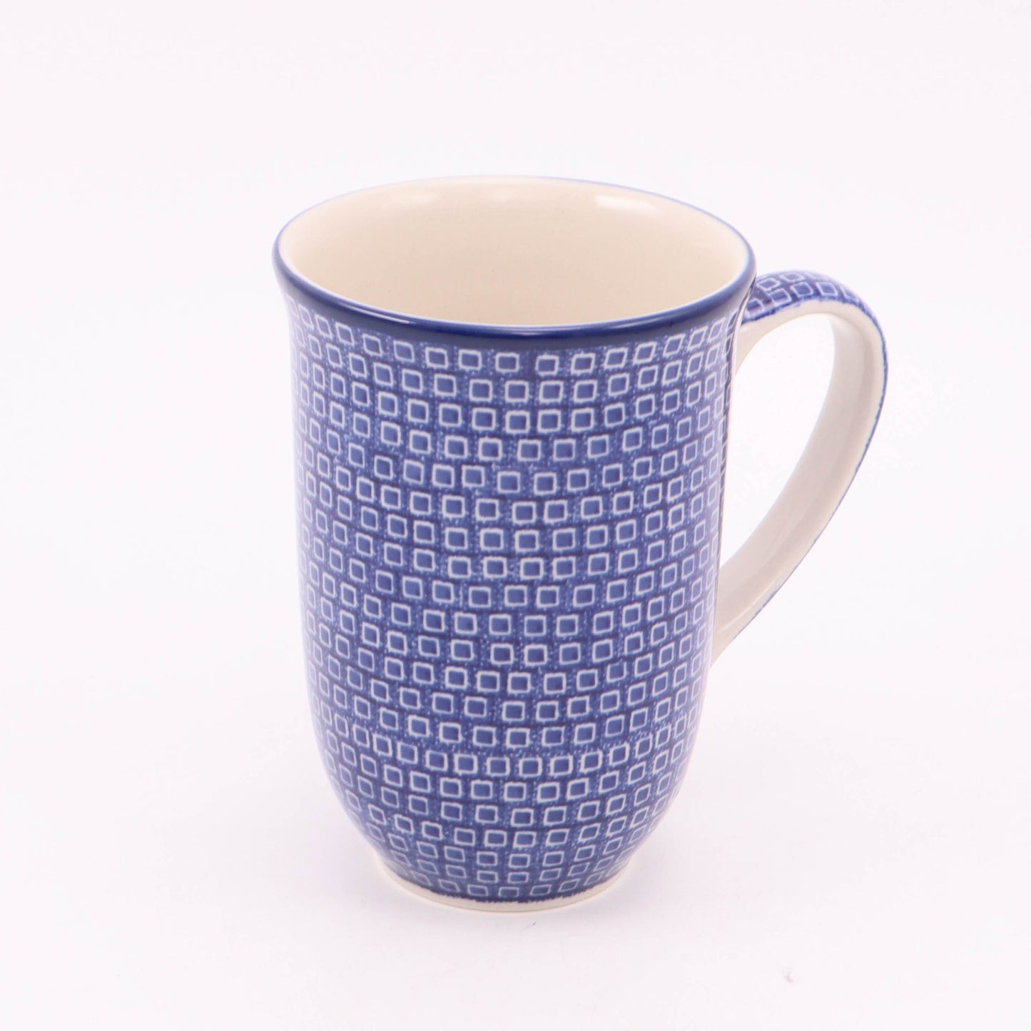 19oz Bistro Mug. Pattern: Blue Tiles