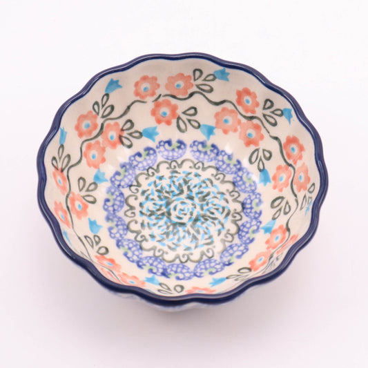 4.5" Scalloped Bowl. Pattern: Happy Hour