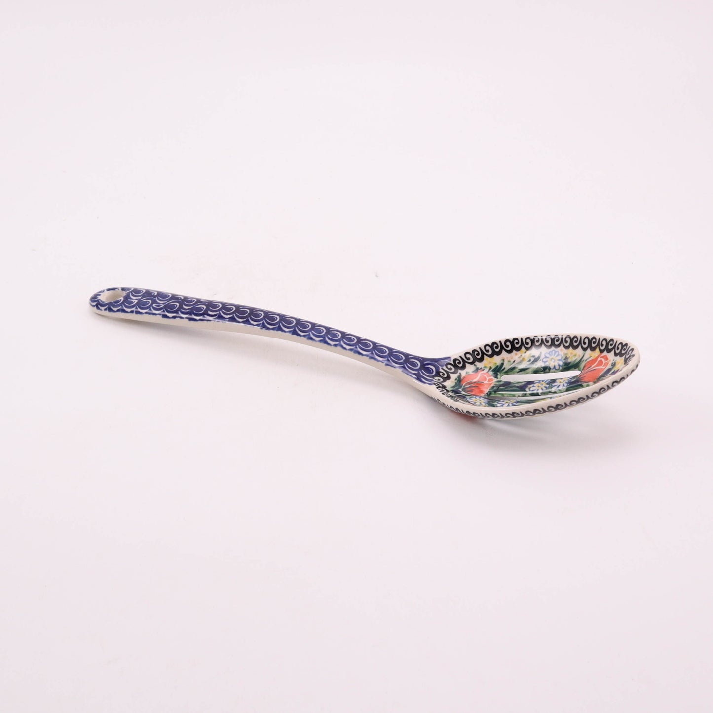 12" Slotted Spoon. Pattern: Tulip Basket