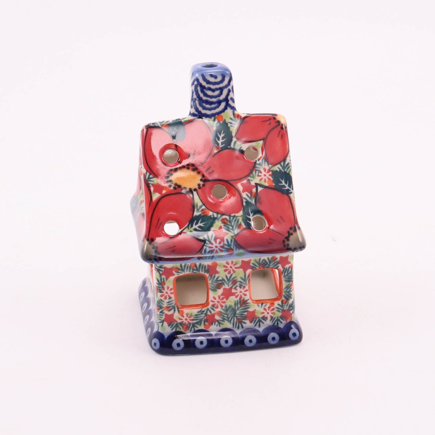 2.5"x5" House Luminary. Pattern: Poinsettia