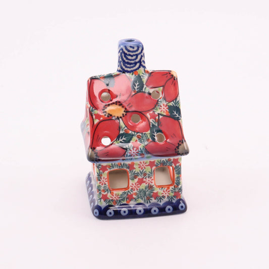 2.5"x5" House Luminary. Pattern: Poinsettia