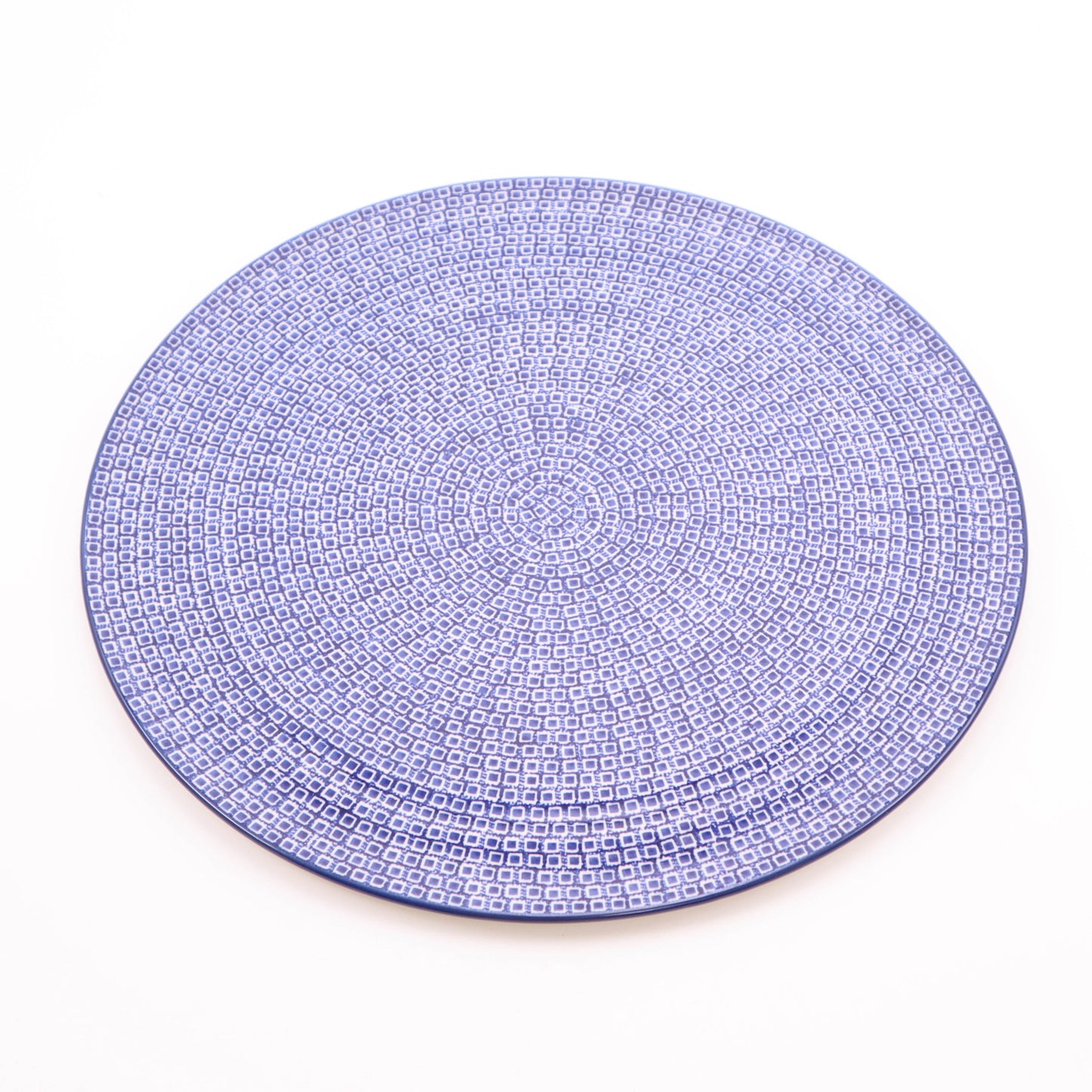 13" Pizza Plate. Pattern: Blue Tiles