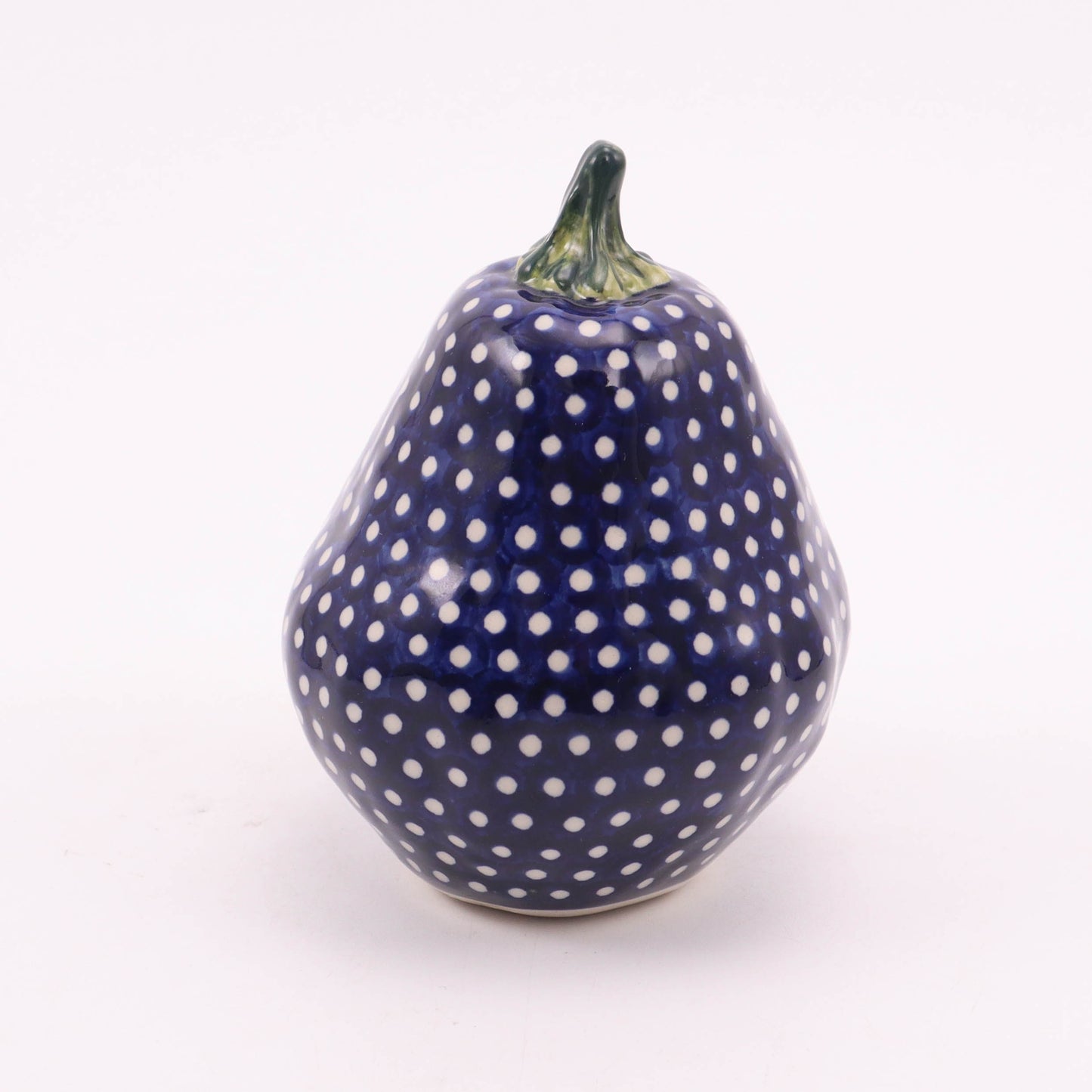 3.5"x5" Pumpkin Figurine. Pattern: Cobalt Dots