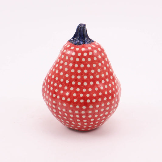 3.5"x5" Pumpkin Figurine .Pattern: Scarlet Dots