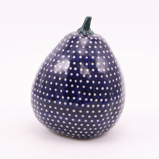 4.5"x6" Large Pumpkin Figurine. Pattern: Cobalt Dots