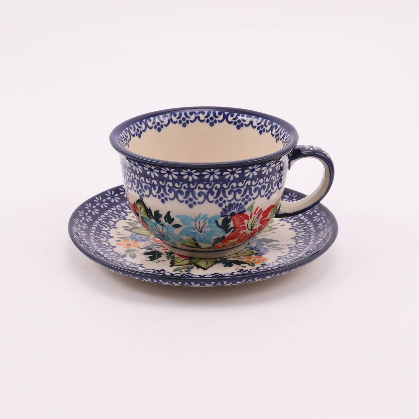 8oz Cup and Saucer Set. Pattern: Lilies