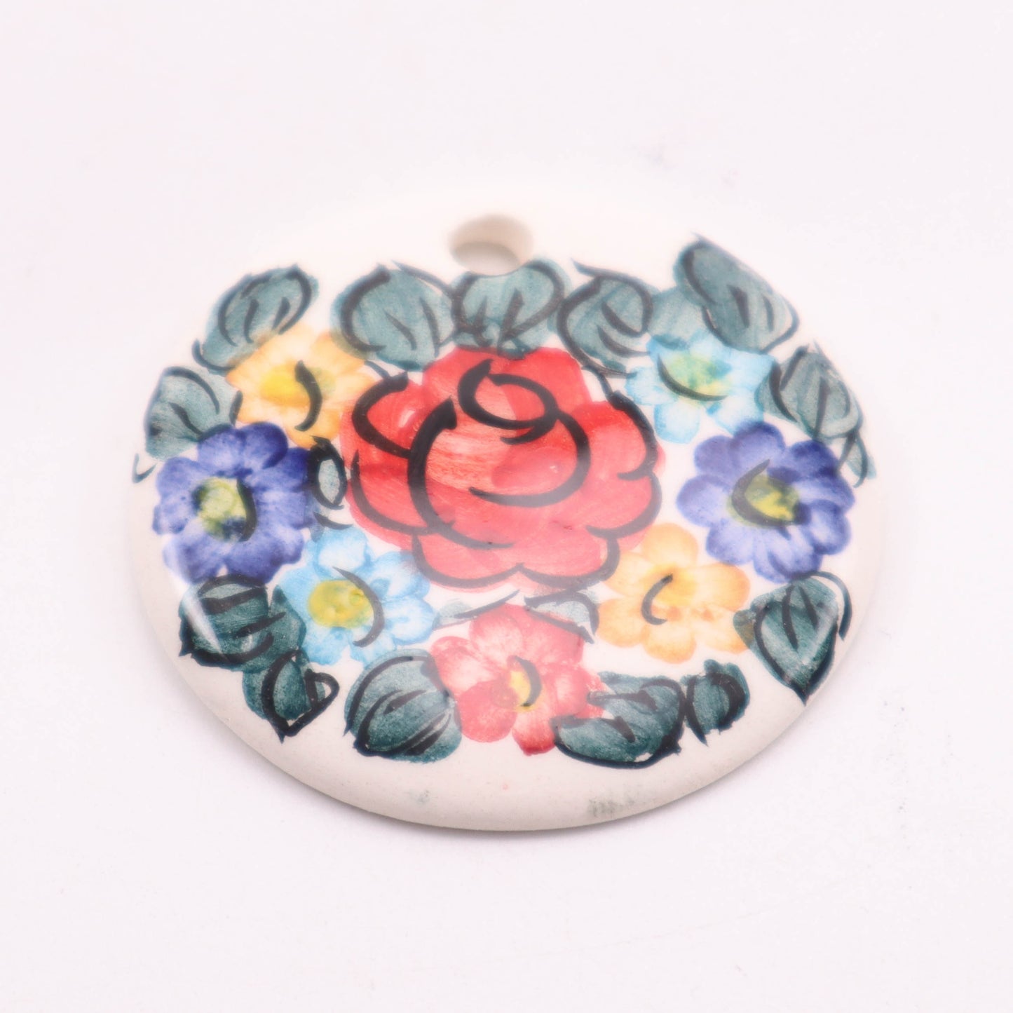 2" Round Pendant. Pattern: Colorful