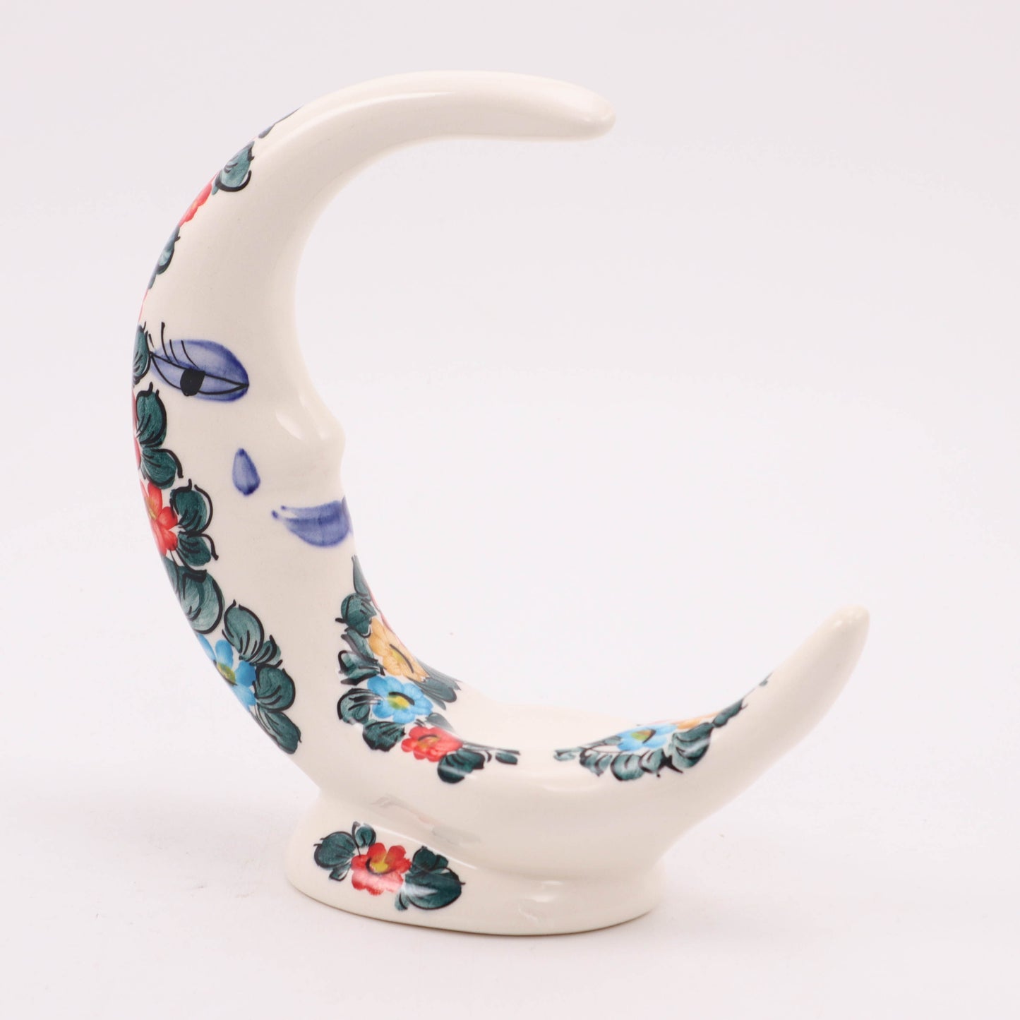 7"x8" Crescent Moon Tealight Holder. Pattern: Colorful