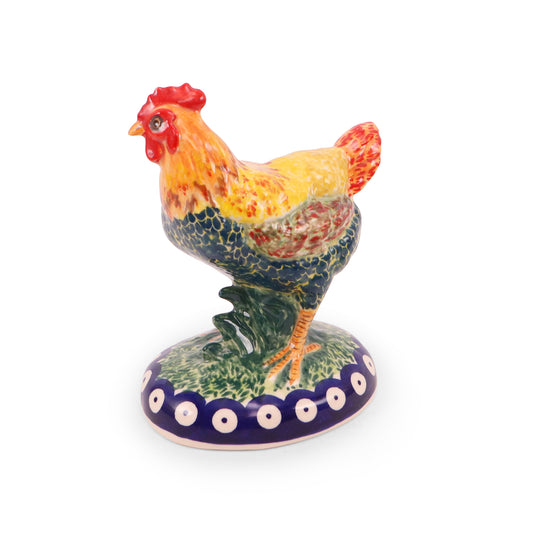 4"x5" Chicken Figurine. Pattern: Color Burst