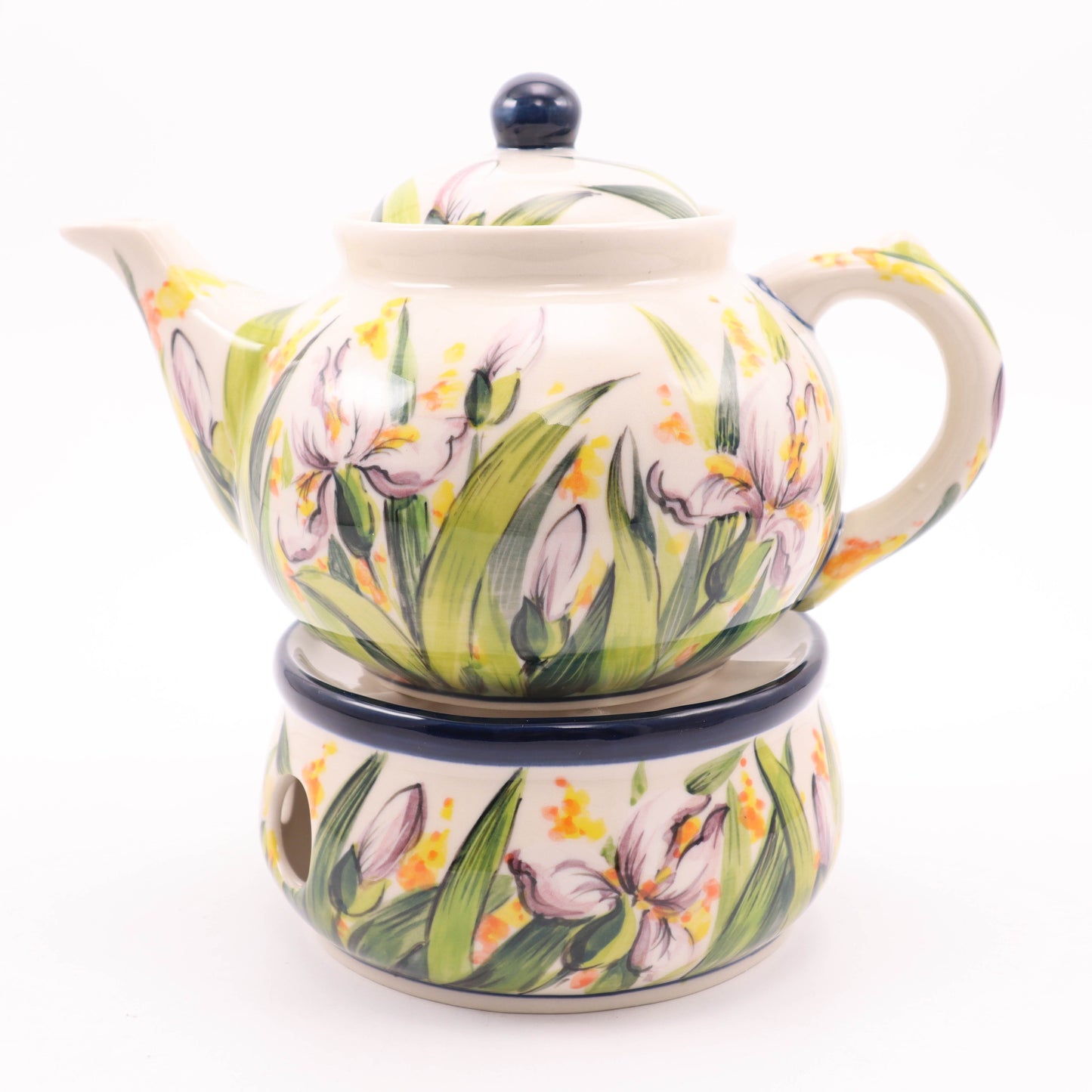 40oz Teapot with Warmer. Pattern: Iris Splendor