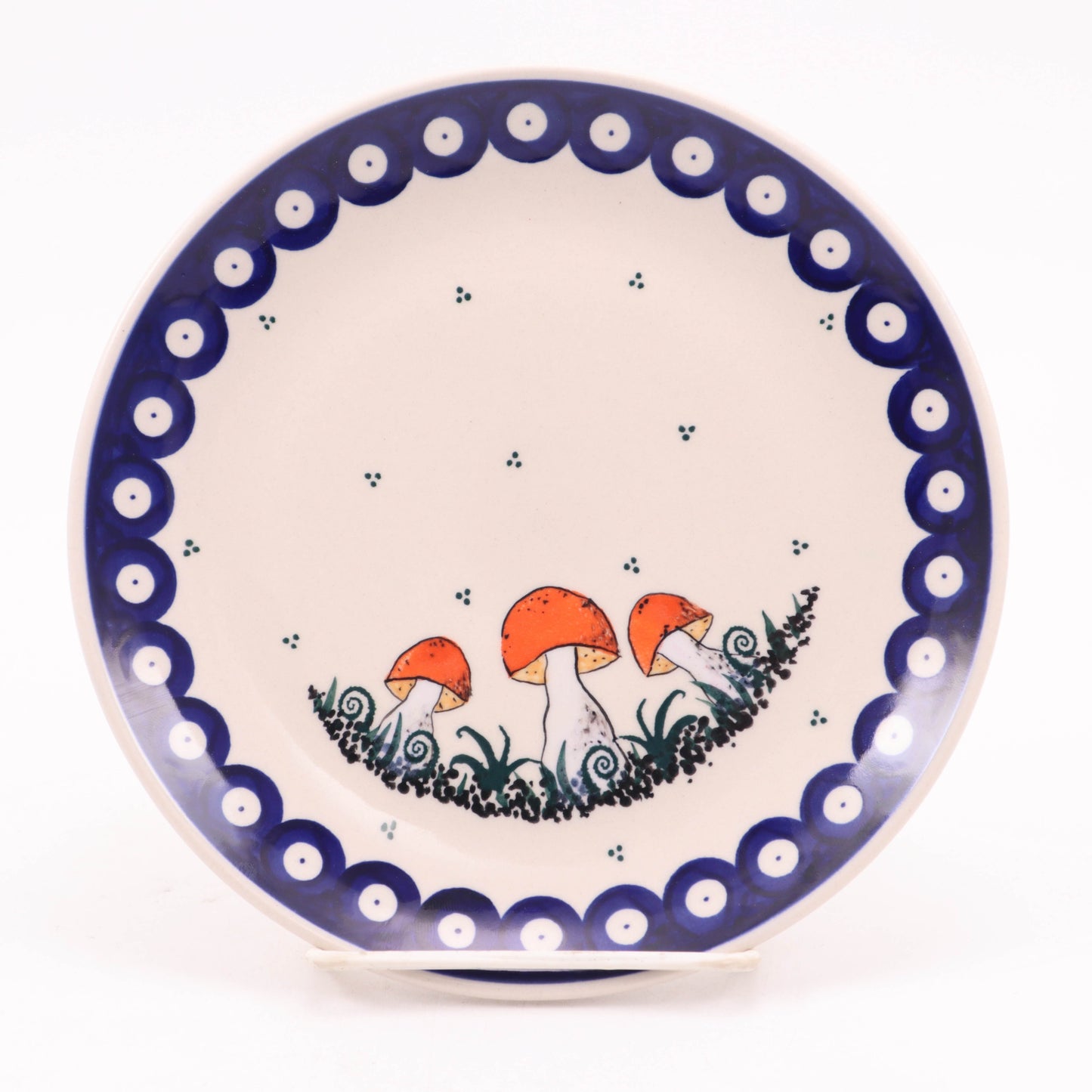 7.5" Dessert Plate. Pattern: Orange Mushroom