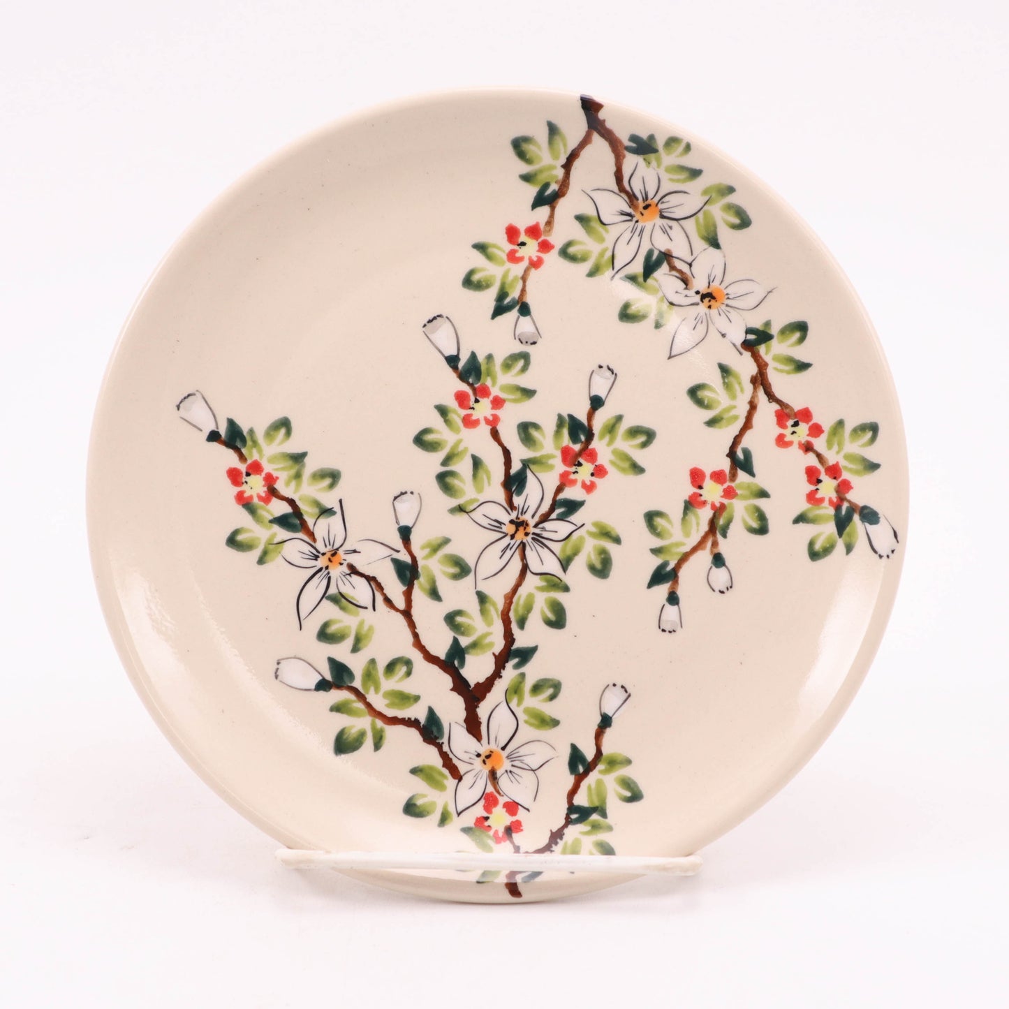 7" Dessert Plate. Pattern: Apple Blossom Red
