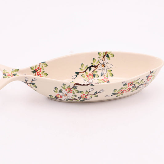 10"x4" Fish Bowl. Pattern: Apple Blossom Red