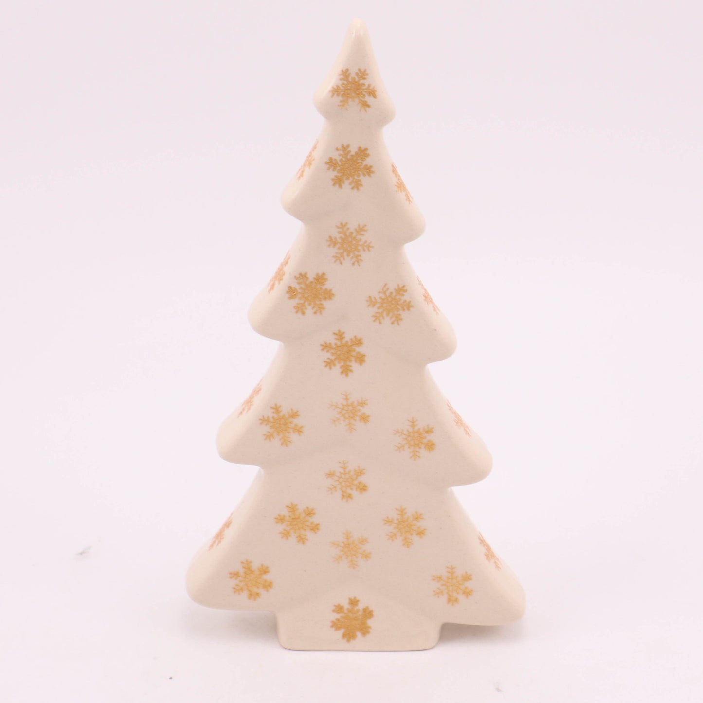 4.5"x8" Christmas Tree Figurine. Pattern: Ecru Gold