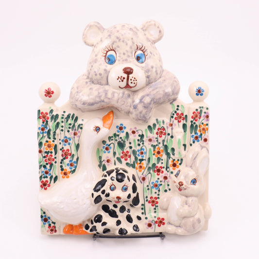 8.5"x10" Teddy Bear and Goose Wall Hanger. Pattern: Dalmation