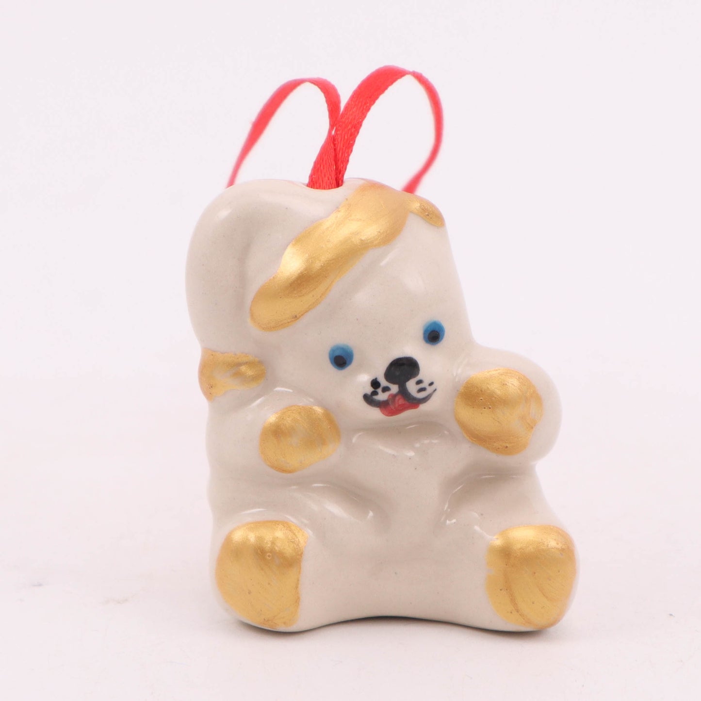 1.5"x2" Polar Bear Ornament. Pattern: Santa Hat