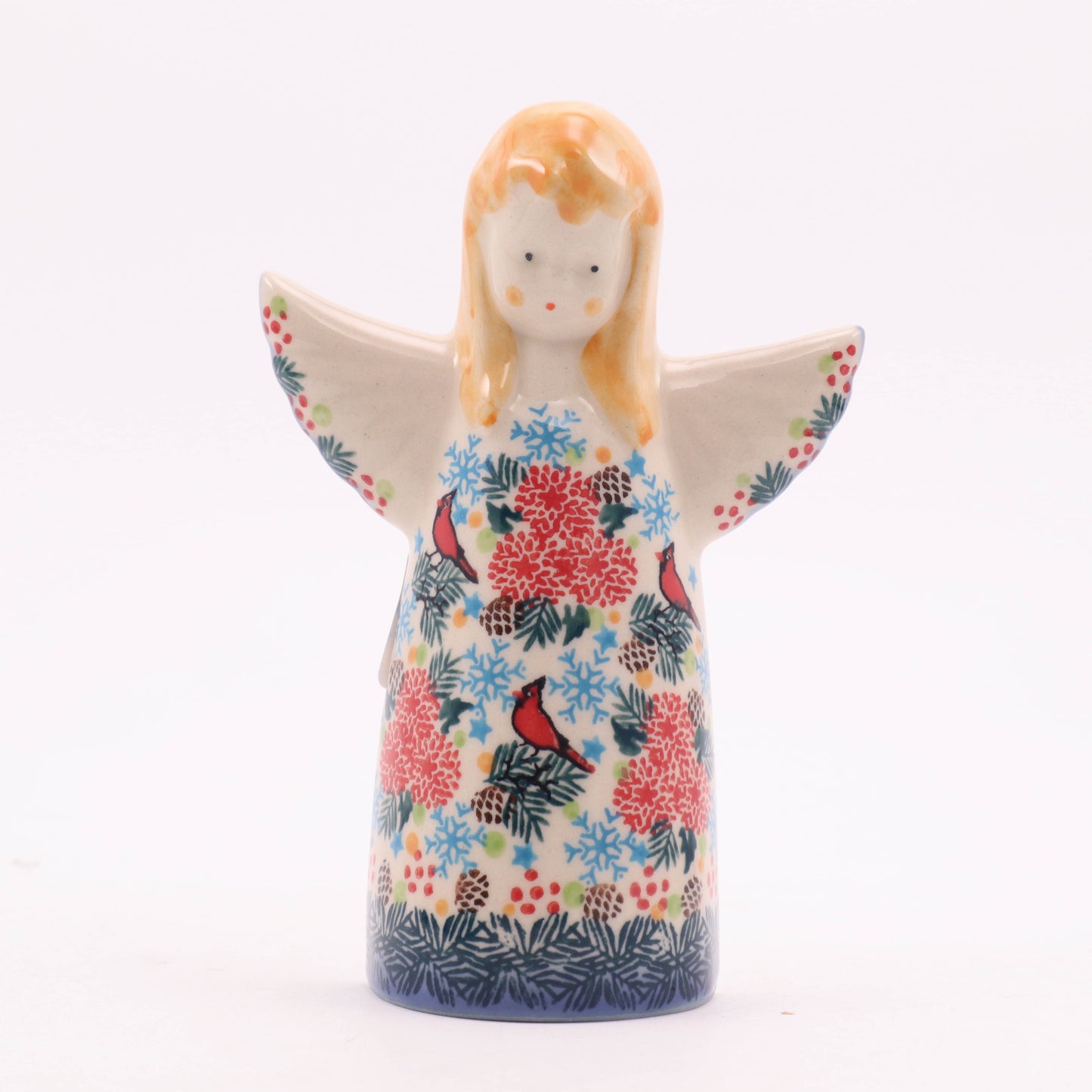4"x6" Flat Angel Figurine. Pattern: Winter Cardinal