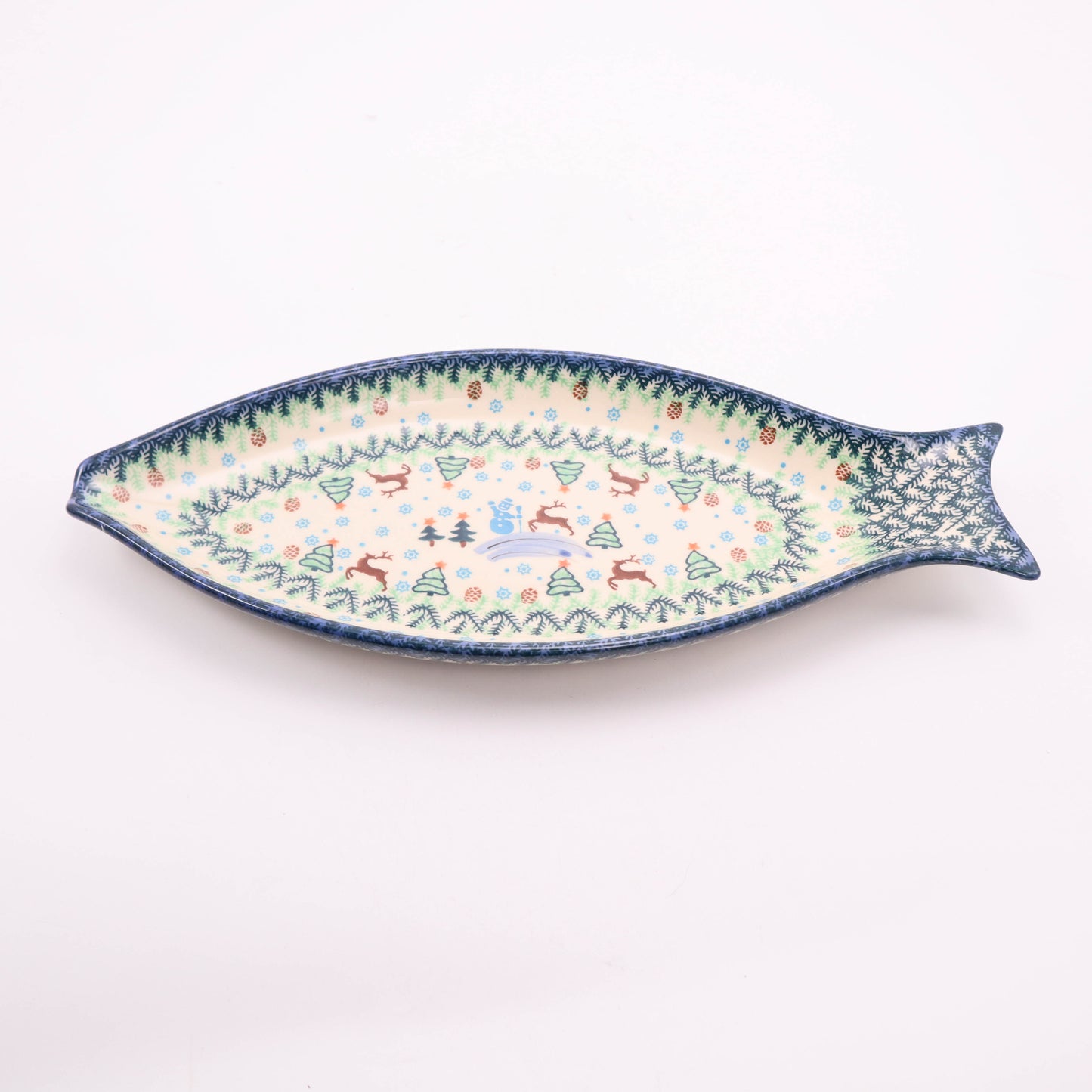 15"x7" Fish Platter. Pattern: Merry Merry
