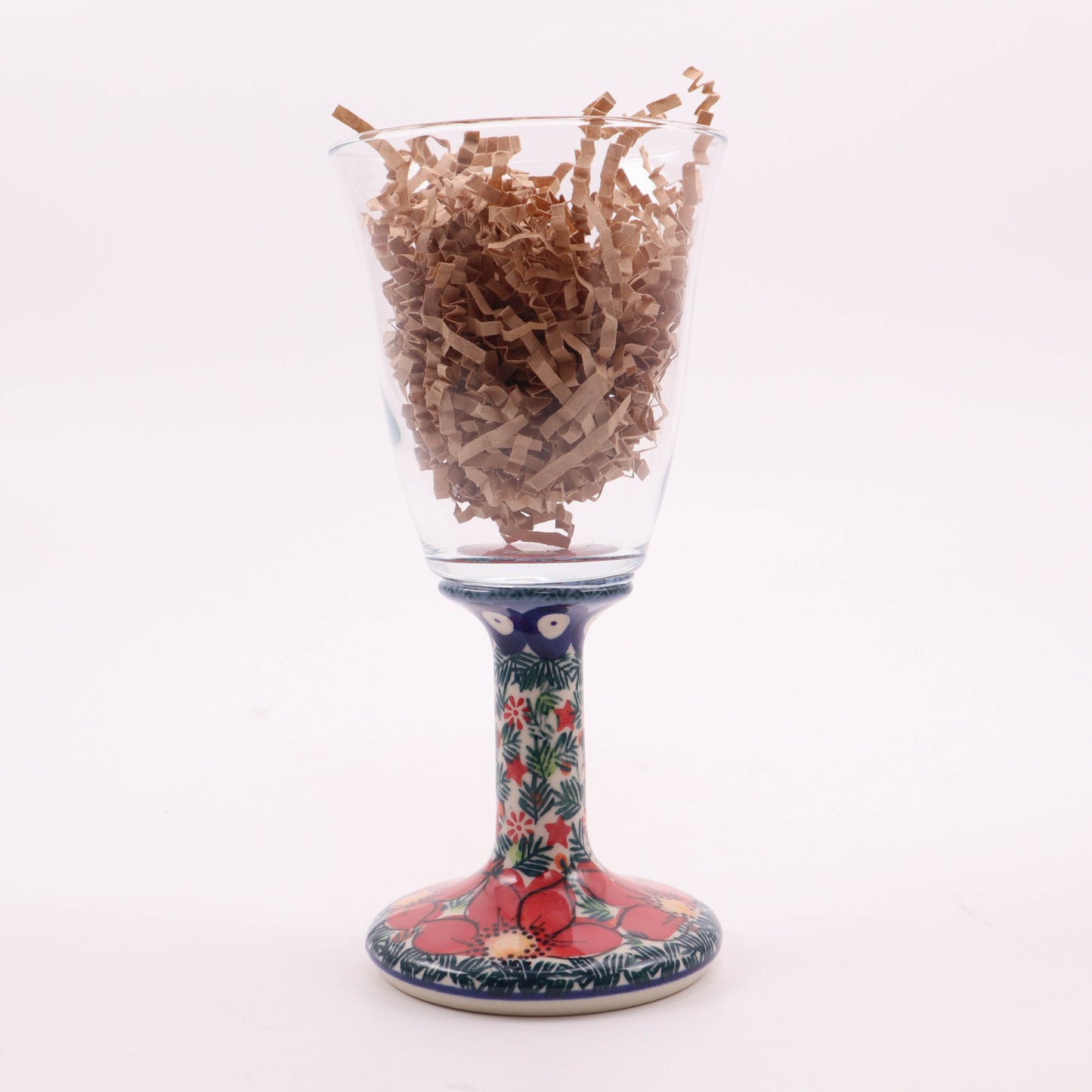 10oz Flared Goblet. Pattern: Poinsettia