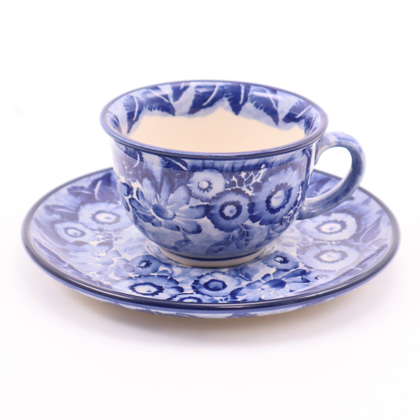 8oz Teacup and Saucer. Pattern: Watercolor Blossoms