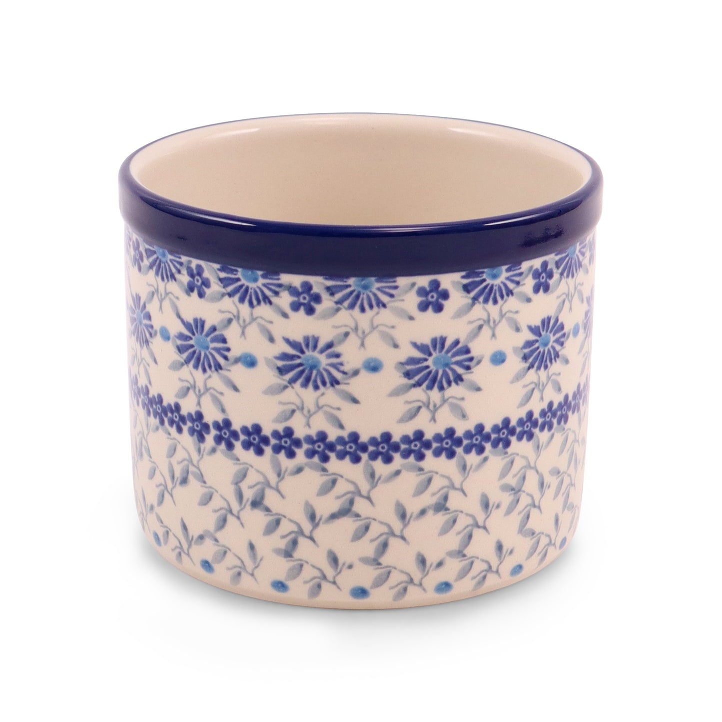 5"x4" Small Flower Pot. Pattern: Blue Bayou