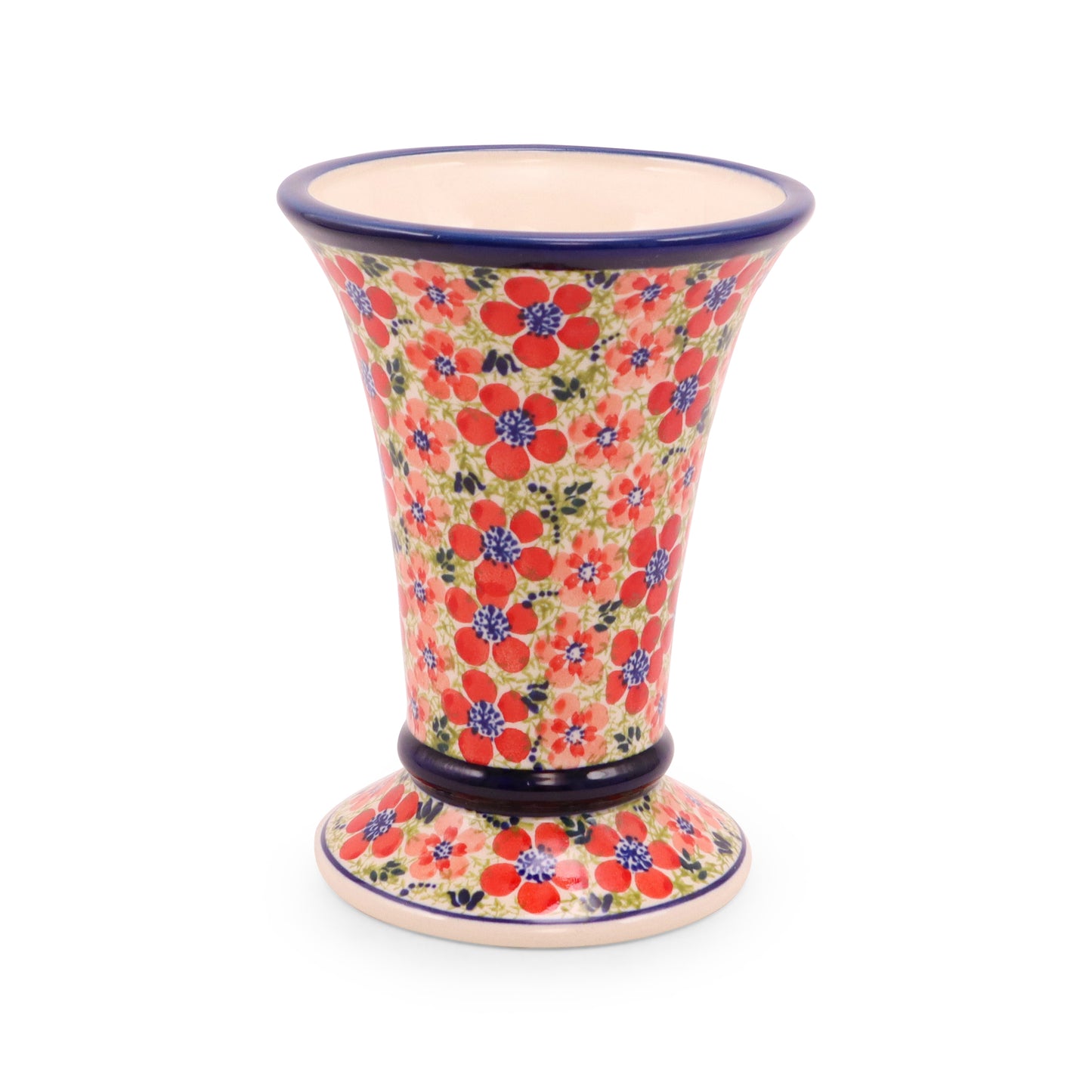 5.5"x7.5" Flared Vase. Pattern: Crimson Tide