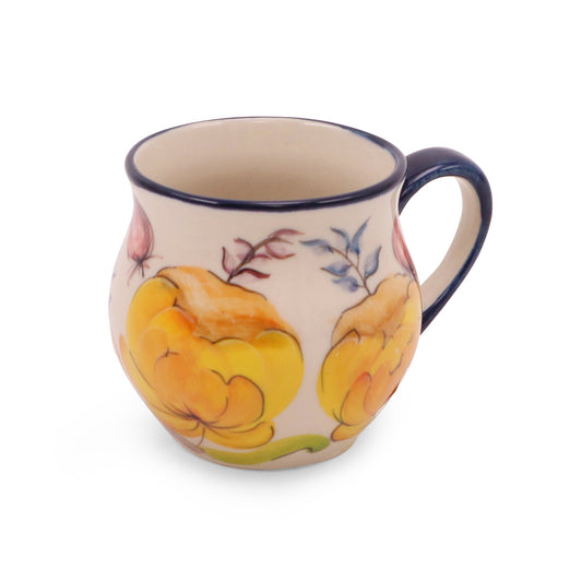 8oz Belly Mug. Pattern: Golden Beauty