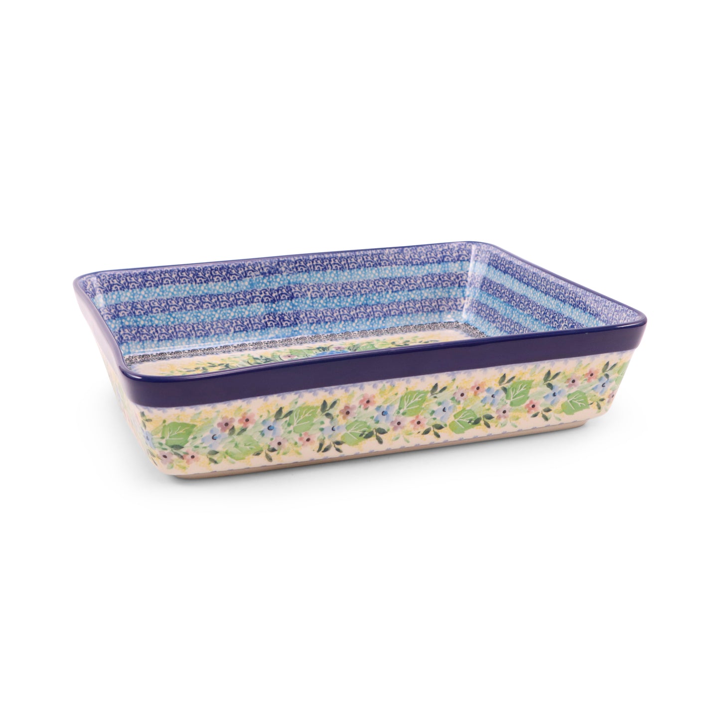 10"x12.5" Rectangular Baker. Pattern: Spring Meadow