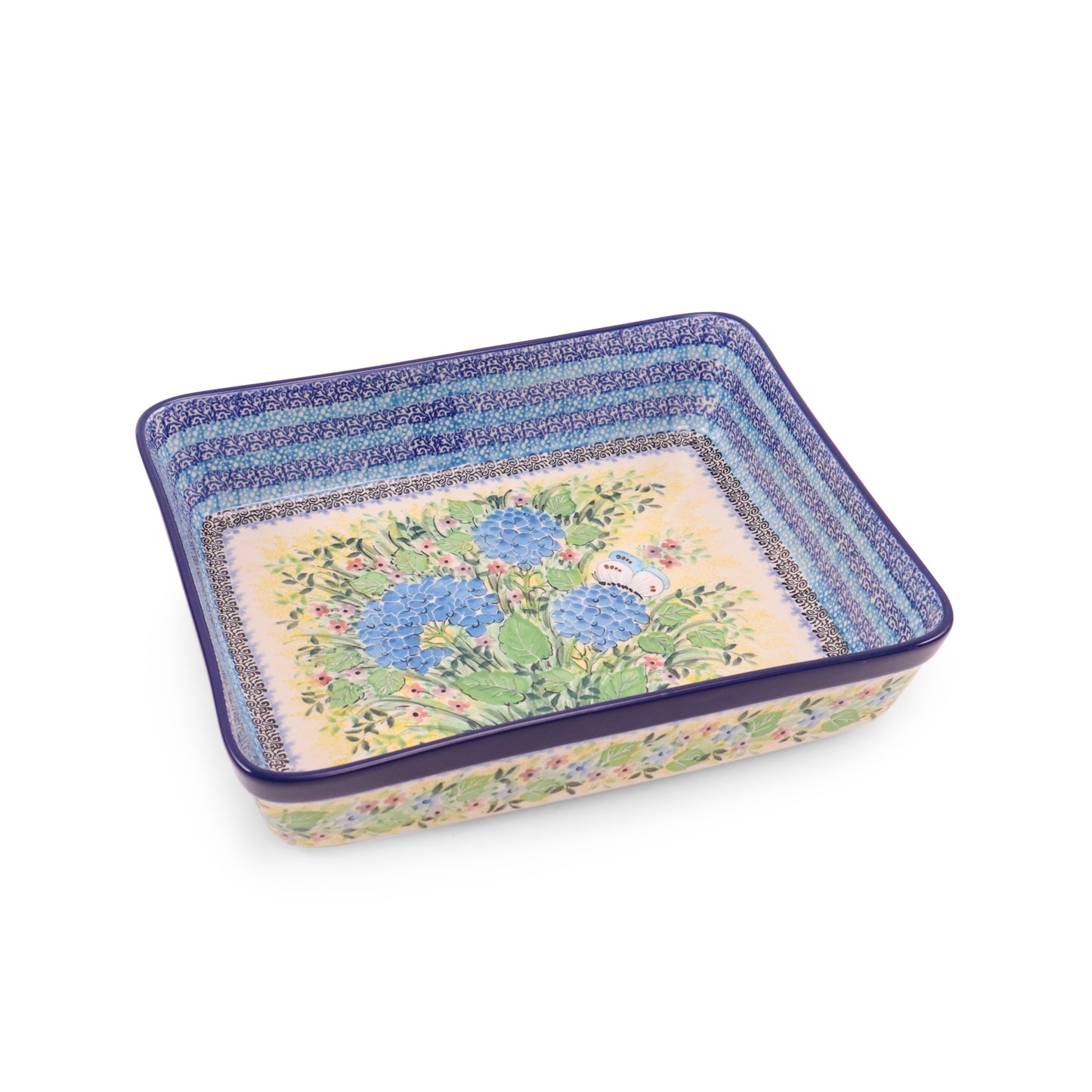 10"x12.5" Rectangular Baker. Pattern: Spring Meadow