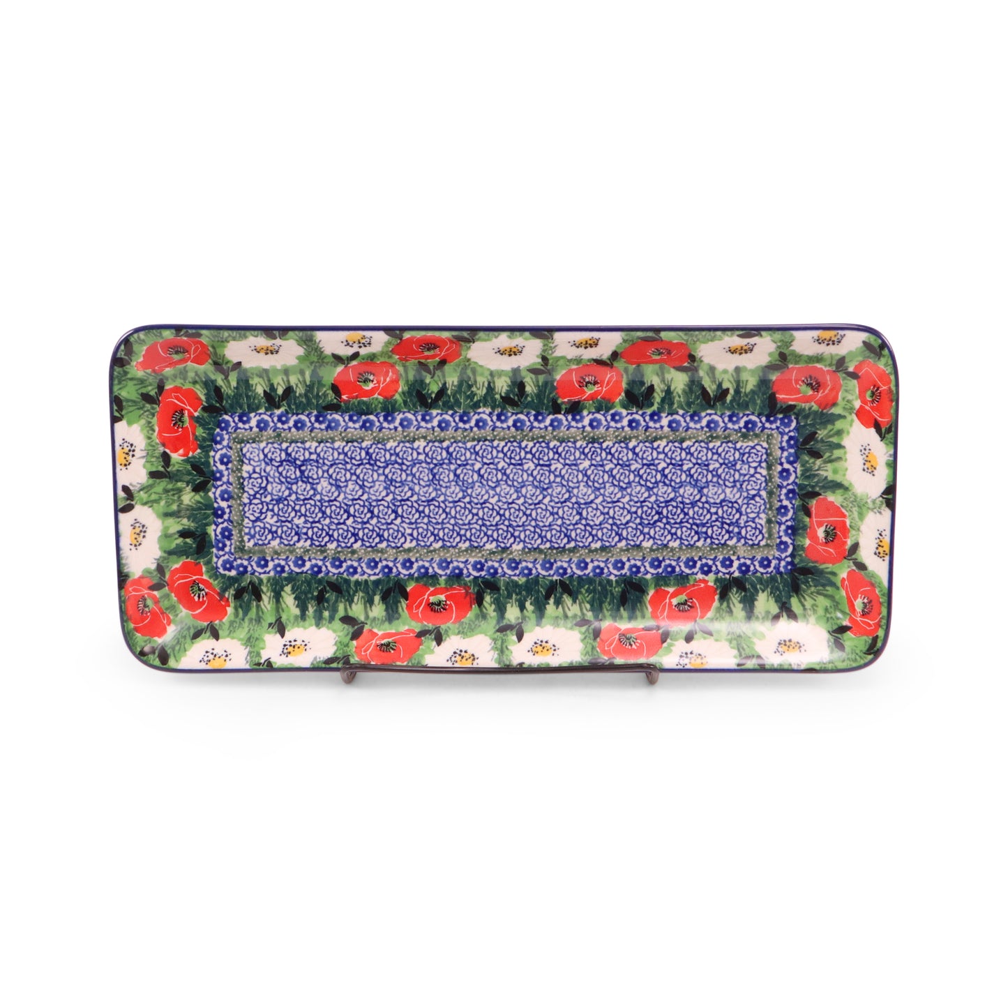 6"x13.5" Rectangular Tray. Pattern: Polish Summer