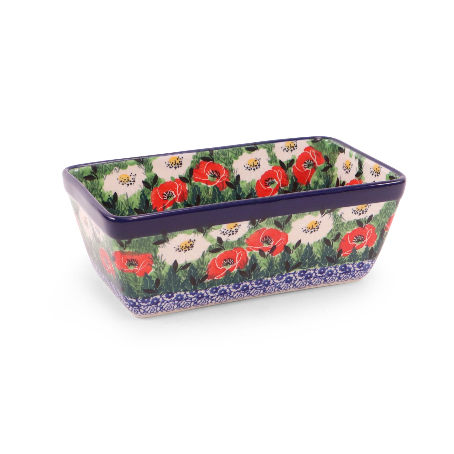 8"x5" Loaf Pan. Pattern: Polish Meadow