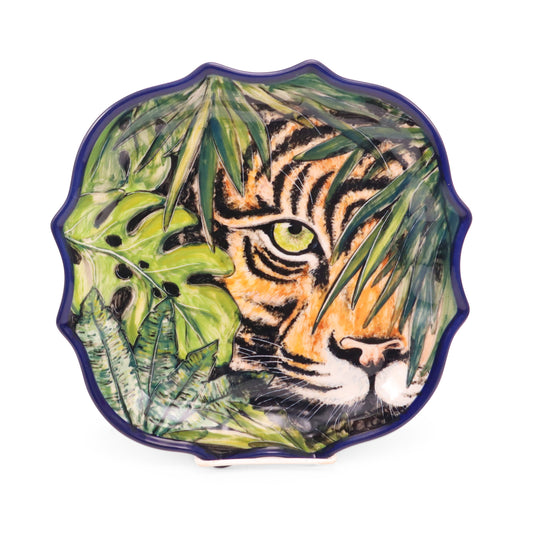 11"x10" Rectangular Fancy Tray Pattern: LE Hidden Tiger
