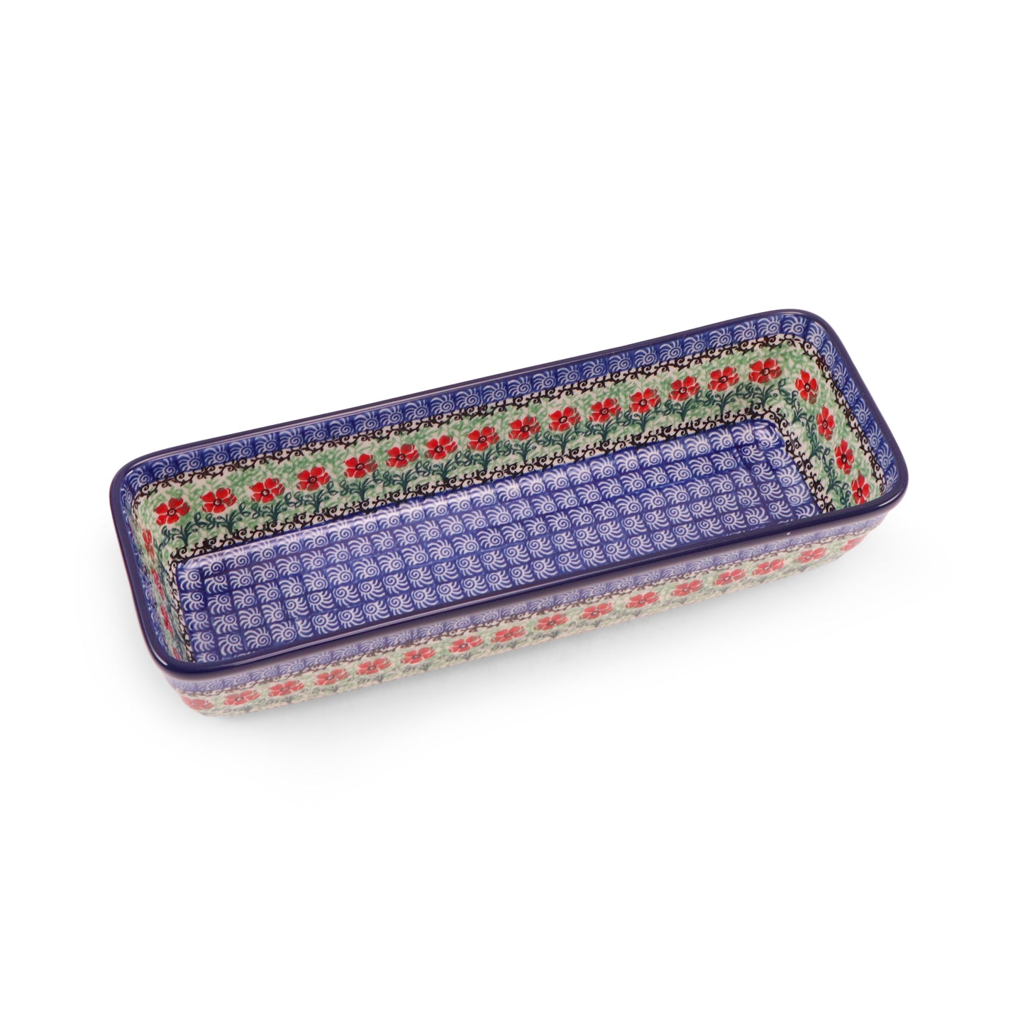 12"x4.5" Long Rectangular Baker. Pattern: Maraschino