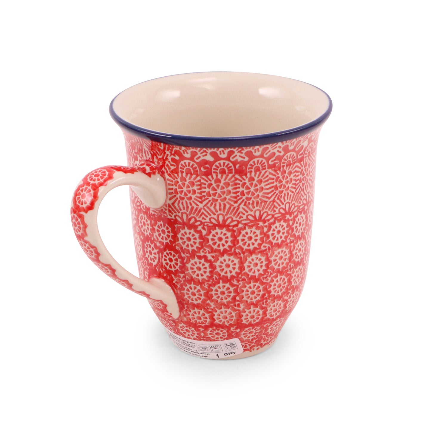 16oz Bistro Mug. Pattern: Red Hot