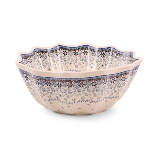 12"x5" Waved Serving Bowl. Pattern: Frosted Licorice