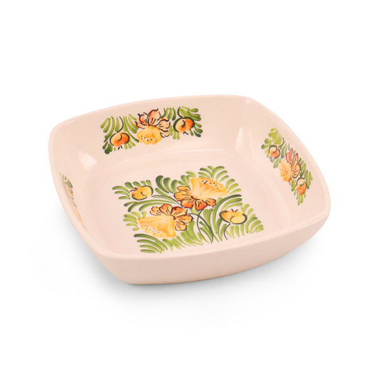 8"x8" Square Bowl 2Q. Pattern: Daffodil