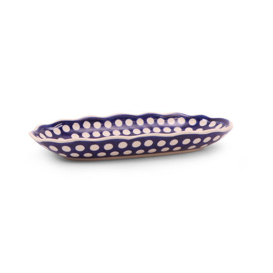 12.5"X6" Oval Waved Bowl. Pattern: Gumballs
