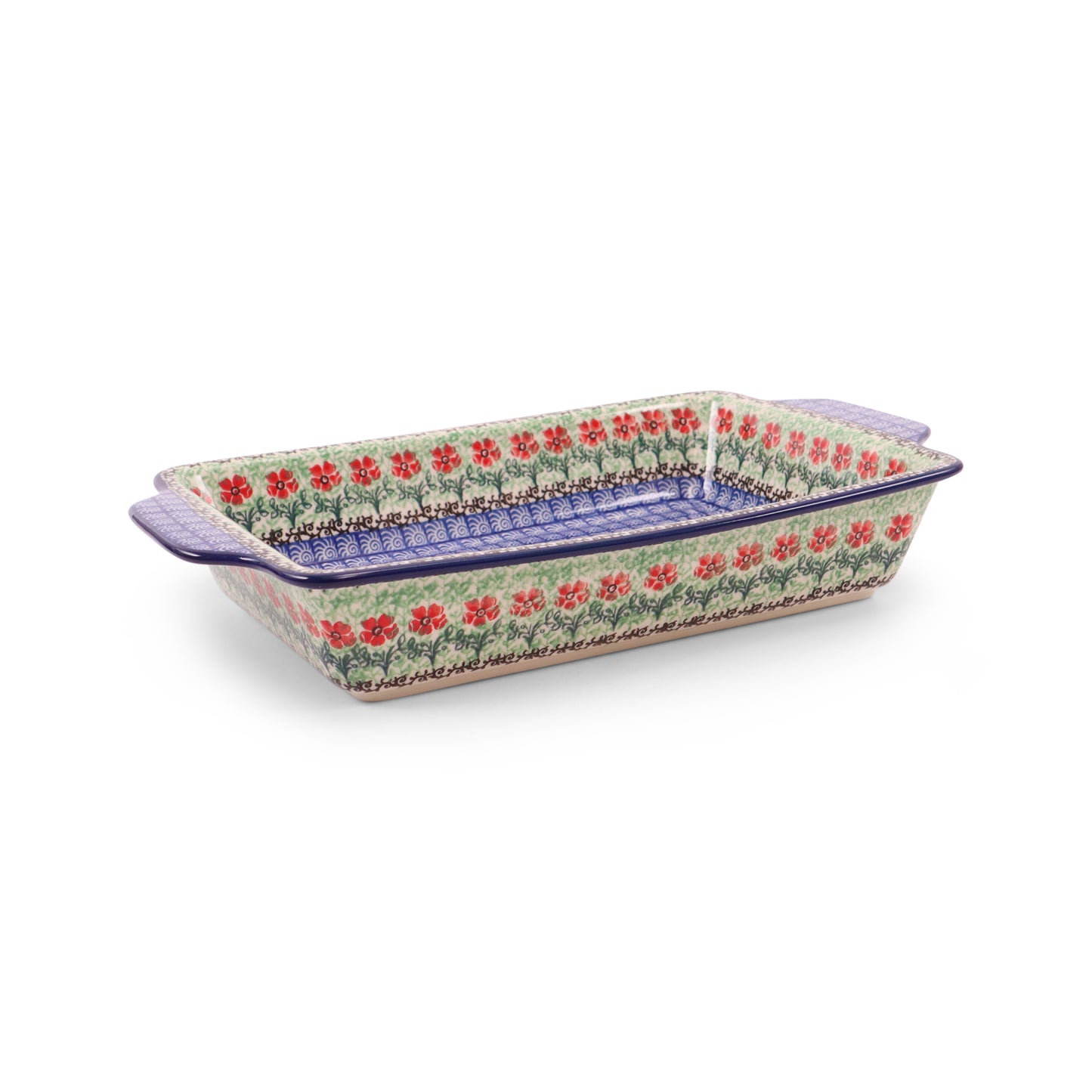 7.5"x11" Rectangular Baker with Handles. Pattern: Maraschino