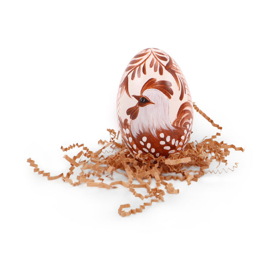 2"x3.5" Hand Painted Egg. Pattern: Brown