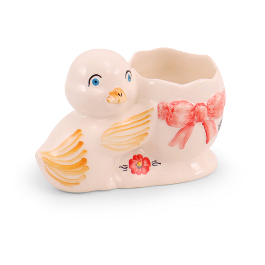 6"x4.5" Chick with Egg. Pattern: Colorful