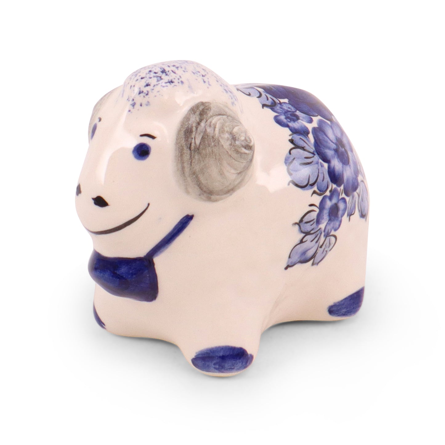 4"x3"x3.5" Ram Figurine. Pattern: Cobalt