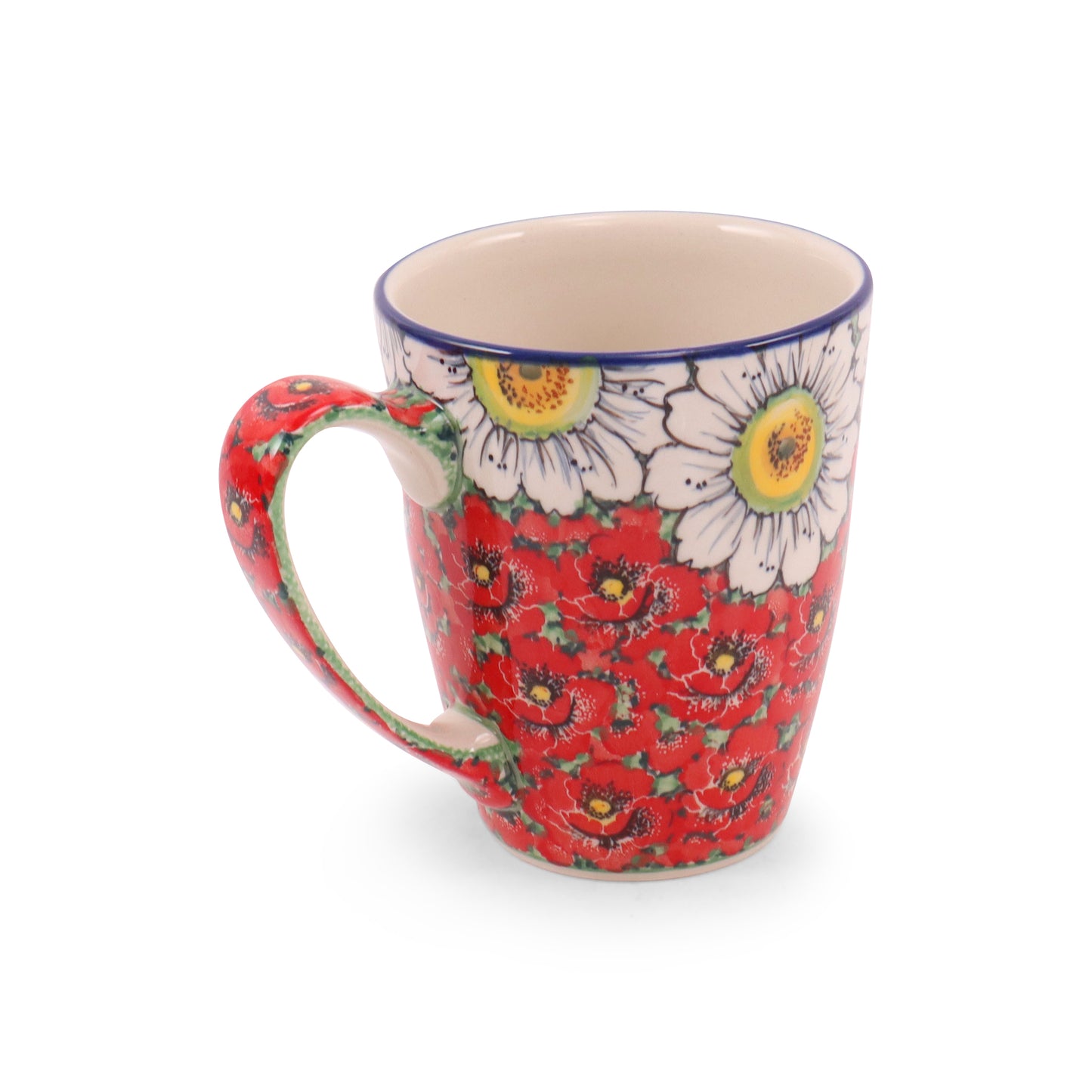 22oz Mega Mug. Pattern: Scarlet Daisy