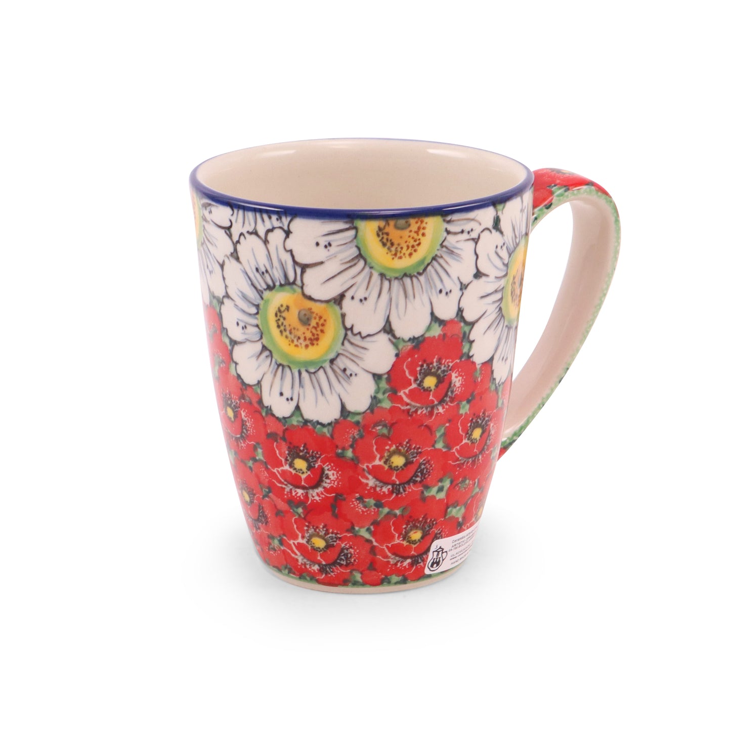 22oz Mega Mug. Pattern: Scarlet Daisy