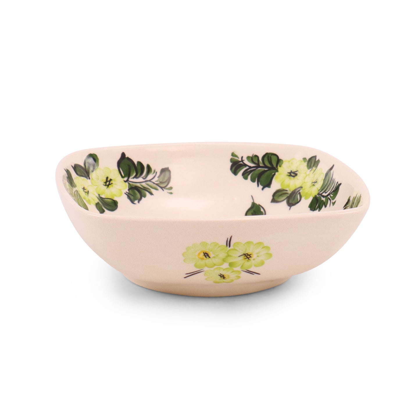 6.5" Square Bowl. Pattern: Green