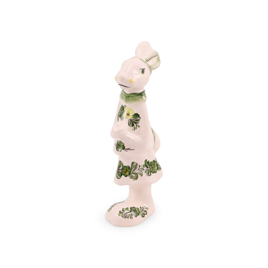 10" Bunny Girl Figurine. Pattern: Green